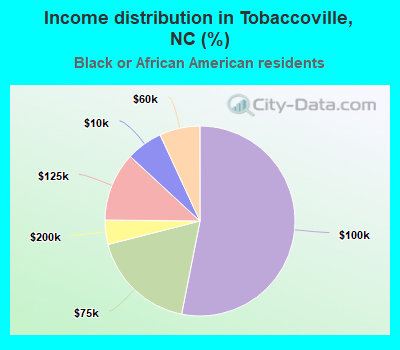 Income distribution in Tobaccoville, NC (%)