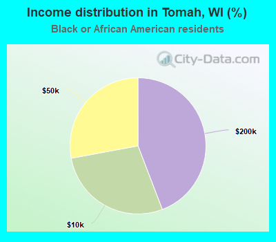 Income distribution in Tomah, WI (%)