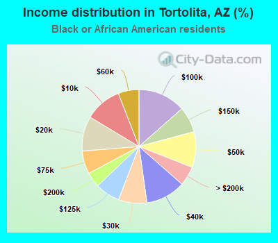 Income distribution in Tortolita, AZ (%)