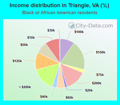 Income distribution in Triangle, VA (%)