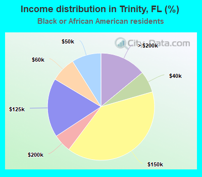Income distribution in Trinity, FL (%)