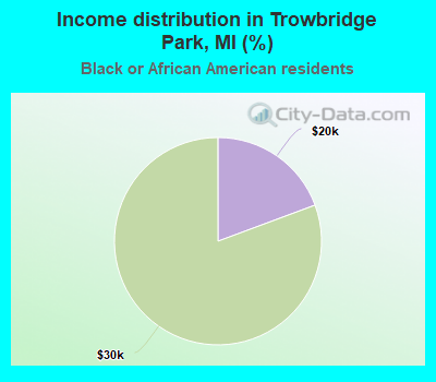 Income distribution in Trowbridge Park, MI (%)