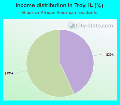 Income distribution in Troy, IL (%)