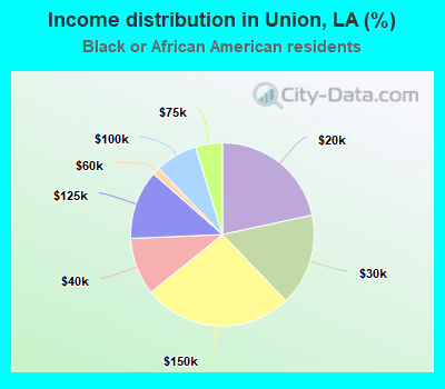 Income distribution in Union, LA (%)