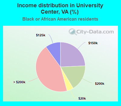 Income distribution in University Center, VA (%)