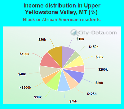 Income distribution in Upper Yellowstone Valley, MT (%)