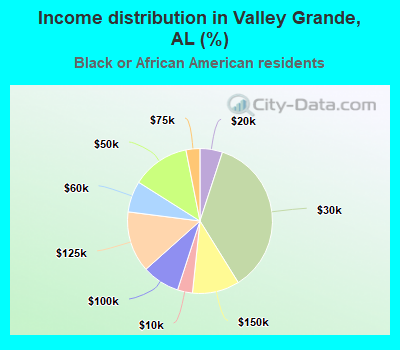 Income distribution in Valley Grande, AL (%)