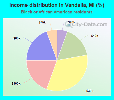 Income distribution in Vandalia, MI (%)