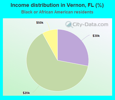 Income distribution in Vernon, FL (%)