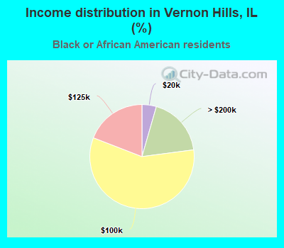 Income distribution in Vernon Hills, IL (%)