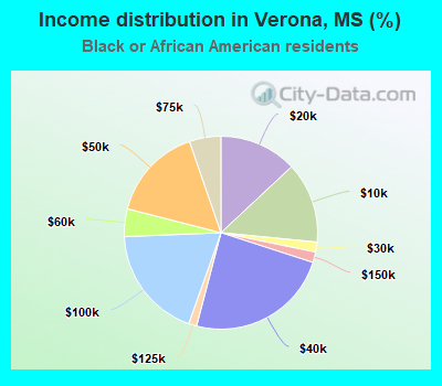 Income distribution in Verona, MS (%)