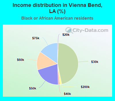 Income distribution in Vienna Bend, LA (%)