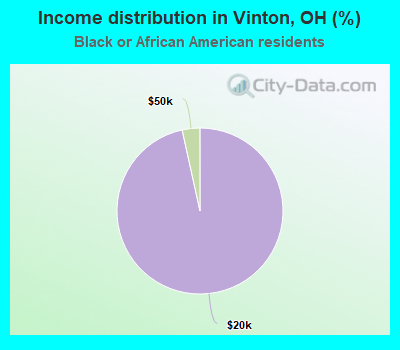 Income distribution in Vinton, OH (%)