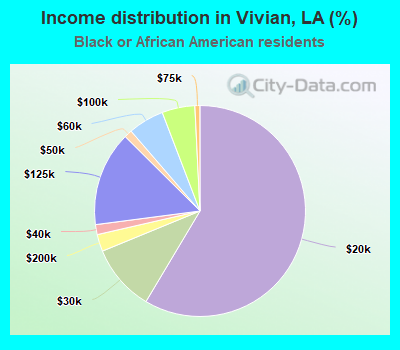 Income distribution in Vivian, LA (%)