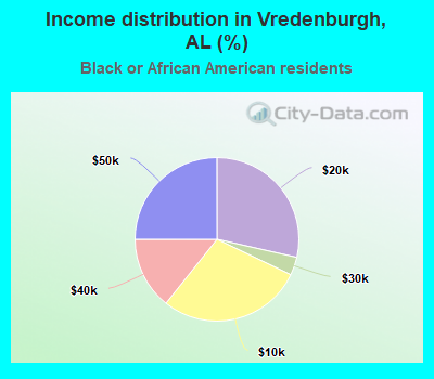 Income distribution in Vredenburgh, AL (%)