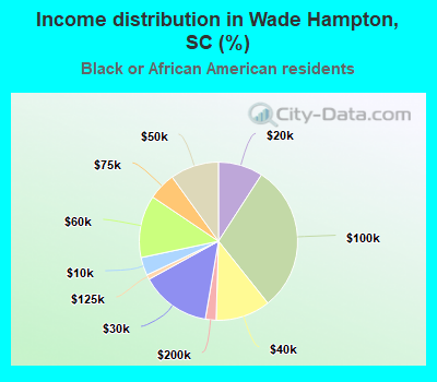 Income distribution in Wade Hampton, SC (%)