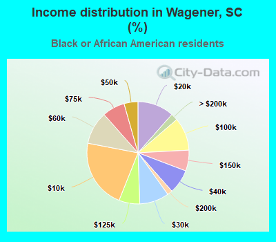 Income distribution in Wagener, SC (%)