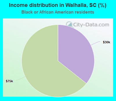 Income distribution in Walhalla, SC (%)