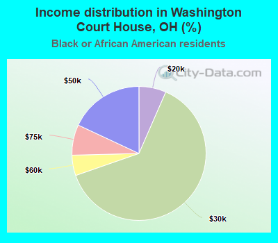 Income distribution in Washington Court House, OH (%)