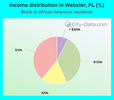 Income distribution in Webster, FL (%)