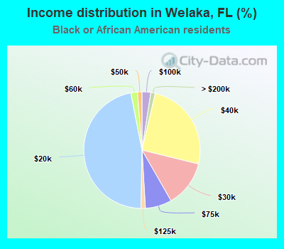 Income distribution in Welaka, FL (%)