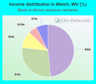 Income distribution in Welch, WV (%)