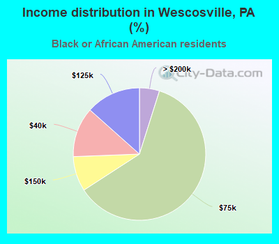 Income distribution in Wescosville, PA (%)