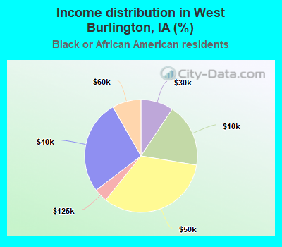 Income distribution in West Burlington, IA (%)