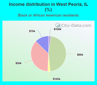 Income distribution in West Peoria, IL (%)