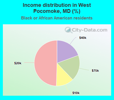 Income distribution in West Pocomoke, MD (%)