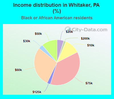 Income distribution in Whitaker, PA (%)