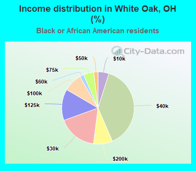 Income distribution in White Oak, OH (%)