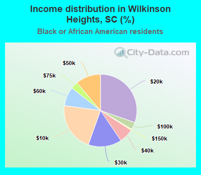 Income distribution in Wilkinson Heights, SC (%)