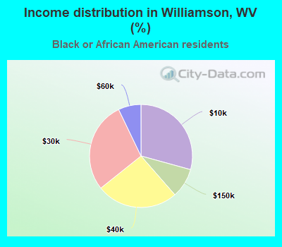 Income distribution in Williamson, WV (%)