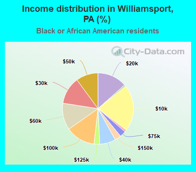 Income distribution in Williamsport, PA (%)