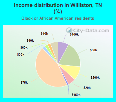 Income distribution in Williston, TN (%)