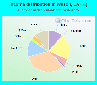 Income distribution in Wilson, LA (%)