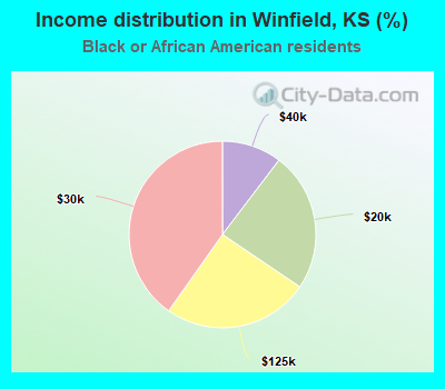 Income distribution in Winfield, KS (%)