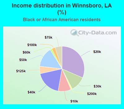 Income distribution in Winnsboro, LA (%)