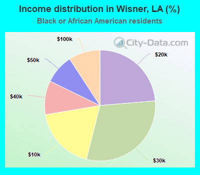 Income distribution in Wisner, LA (%)