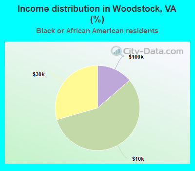 Income distribution in Woodstock, VA (%)