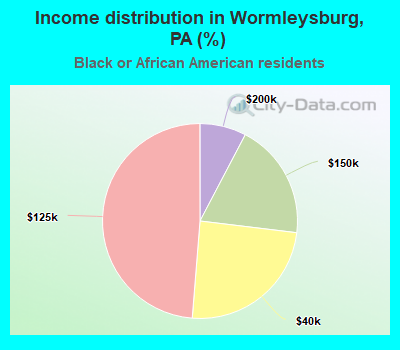 Income distribution in Wormleysburg, PA (%)