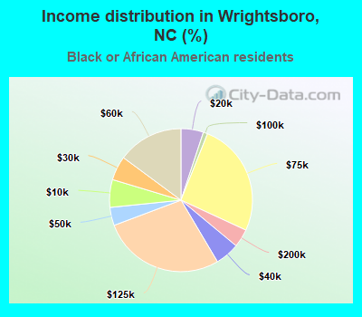 Income distribution in Wrightsboro, NC (%)
