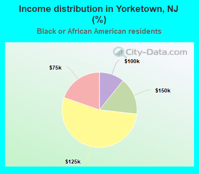 Income distribution in Yorketown, NJ (%)