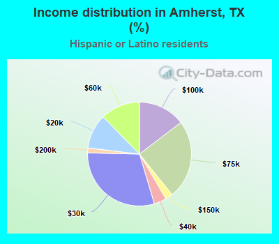 Income distribution in Amherst, TX (%)