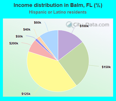 Income distribution in Balm, FL (%)