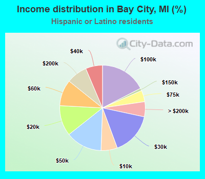 Income distribution in Bay City, MI (%)