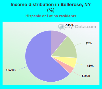 Income distribution in Bellerose, NY (%)
