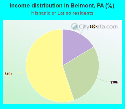 Income distribution in Belmont, PA (%)