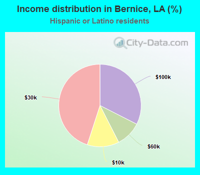 Income distribution in Bernice, LA (%)